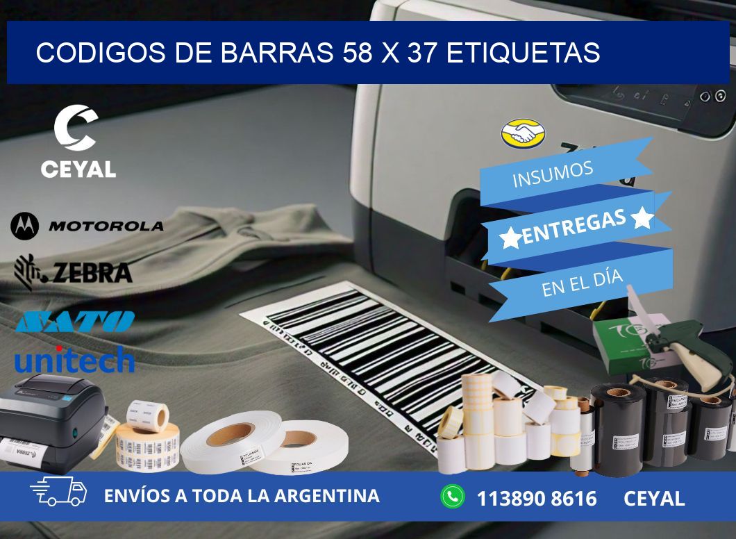 codigos de barras 58 x 37 etiquetas