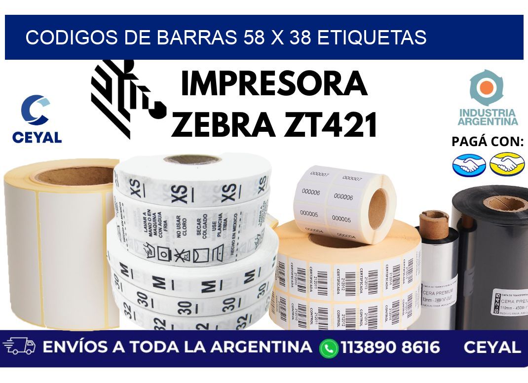 codigos de barras 58 x 38 etiquetas