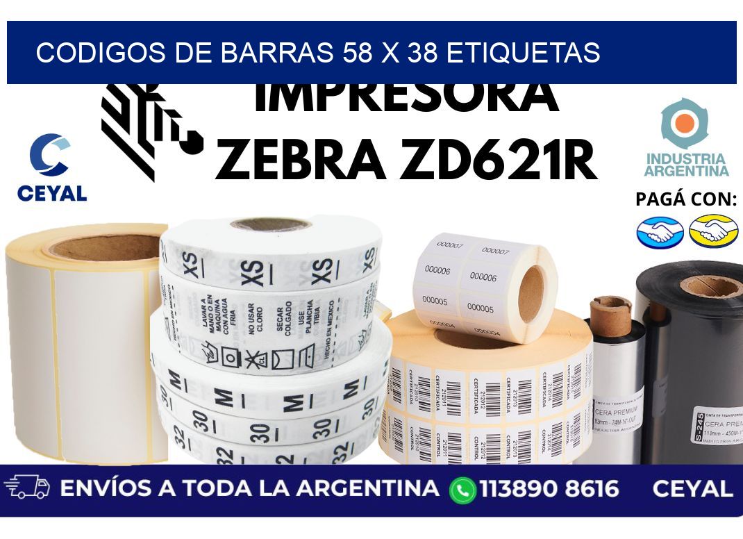 codigos de barras 58 x 38 etiquetas