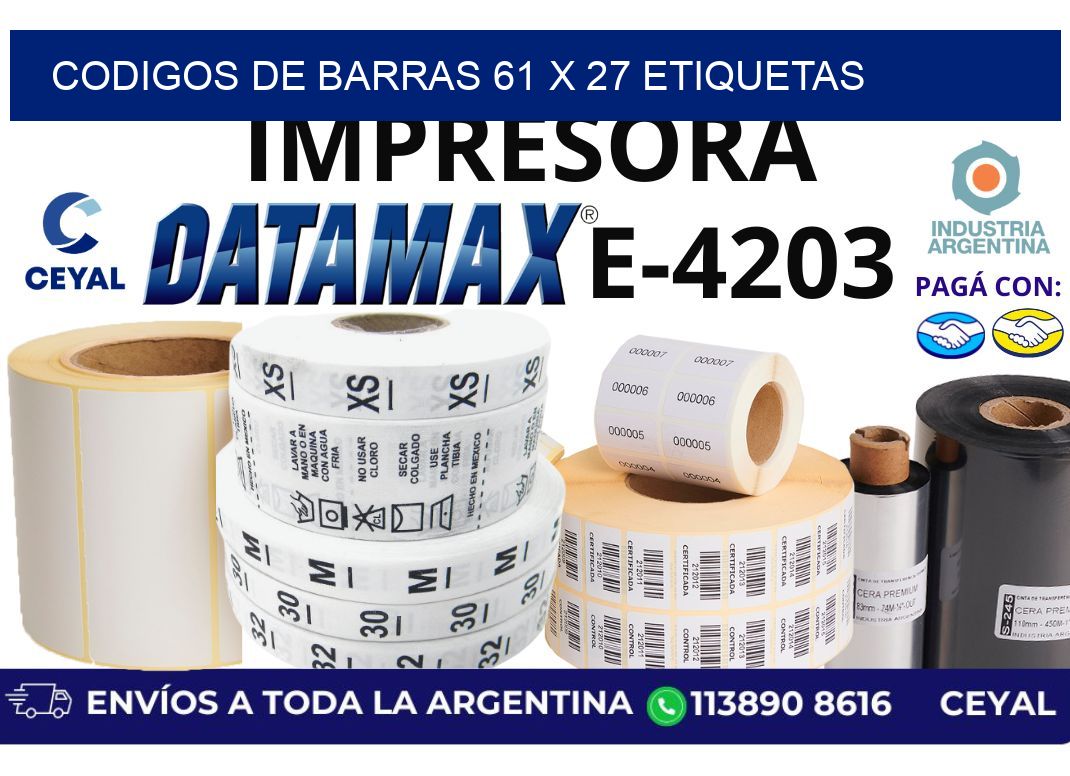 codigos de barras 61 x 27 etiquetas