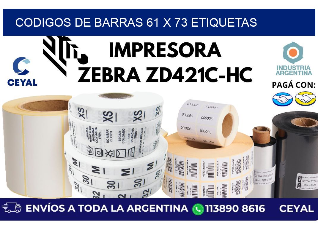 codigos de barras 61 x 73 etiquetas