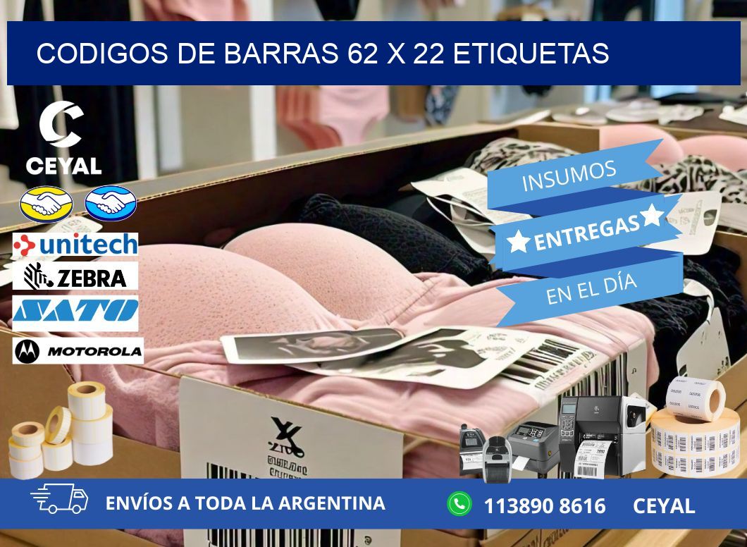 codigos de barras 62 x 22 etiquetas