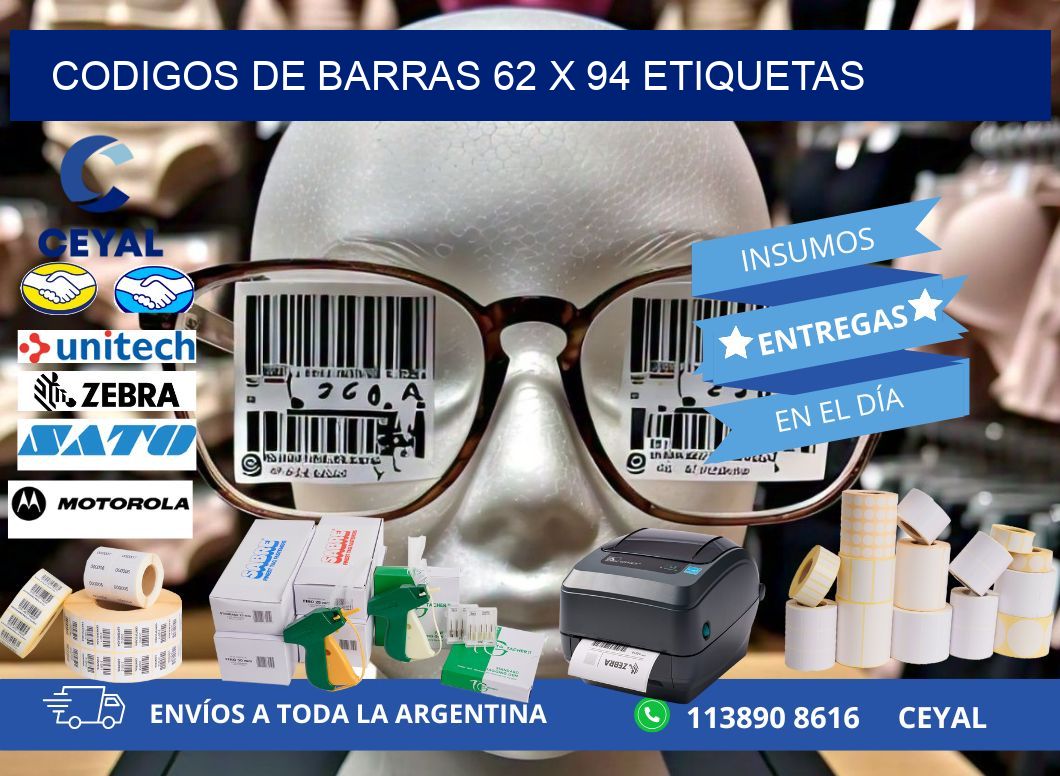 codigos de barras 62 x 94 etiquetas