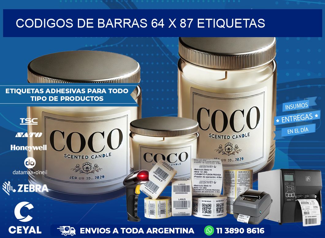 codigos de barras 64 x 87 etiquetas