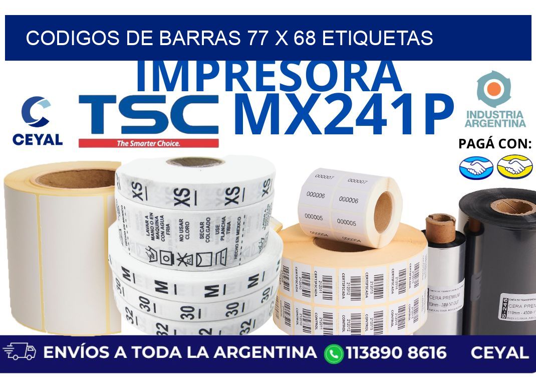 codigos de barras 77 x 68 etiquetas