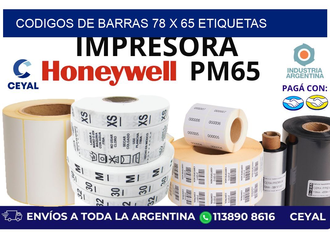 codigos de barras 78 x 65 etiquetas