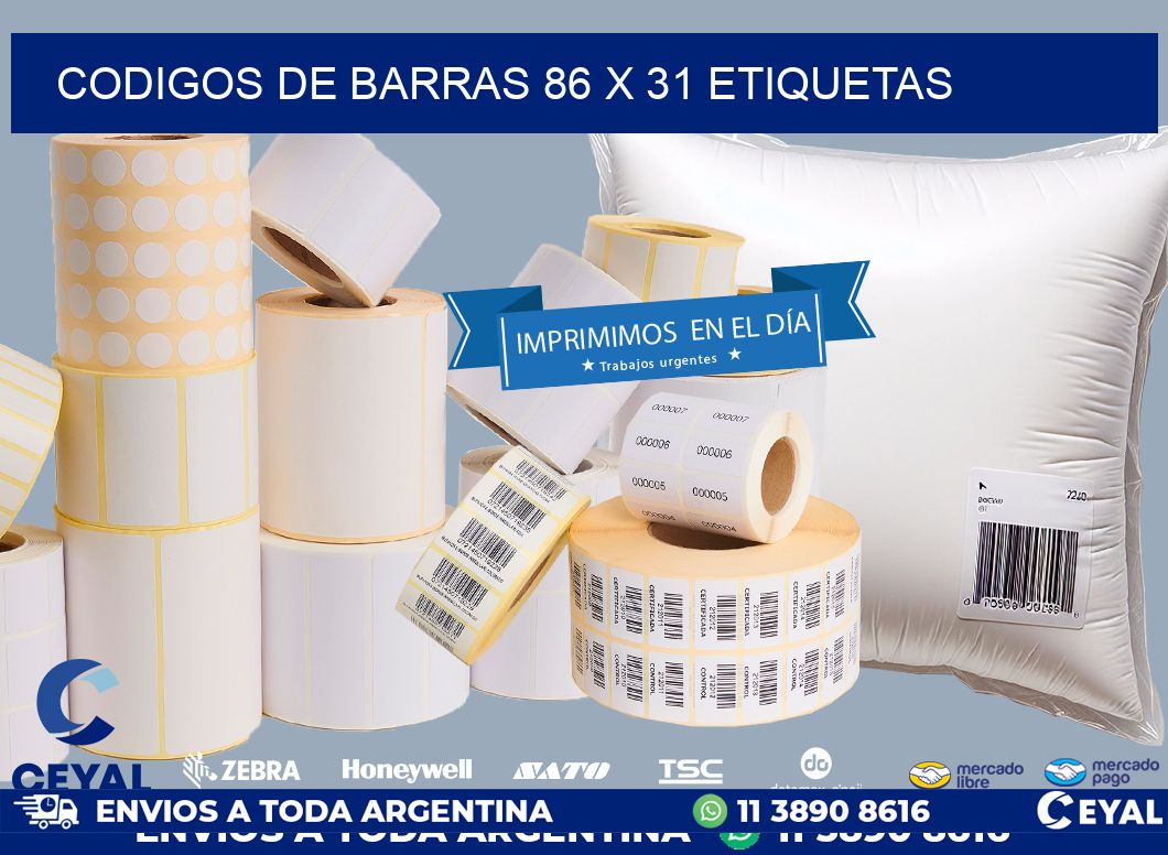 codigos de barras 86 x 31 etiquetas