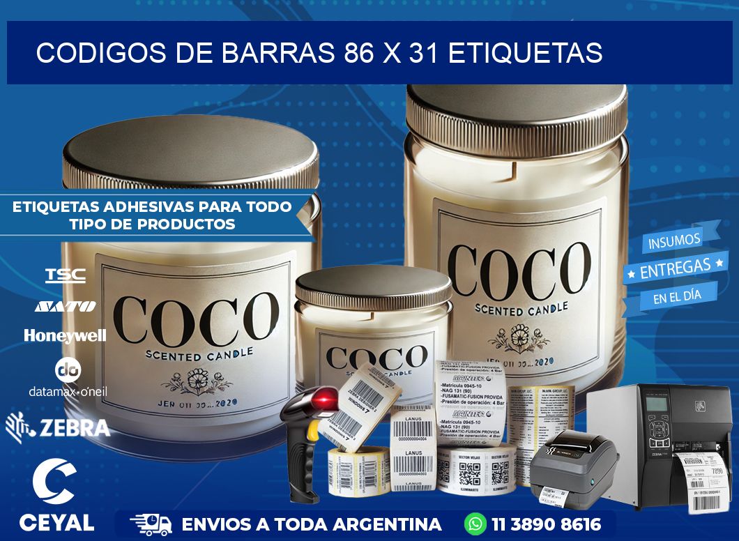 codigos de barras 86 x 31 etiquetas