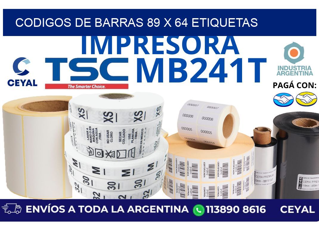 codigos de barras 89 x 64 etiquetas