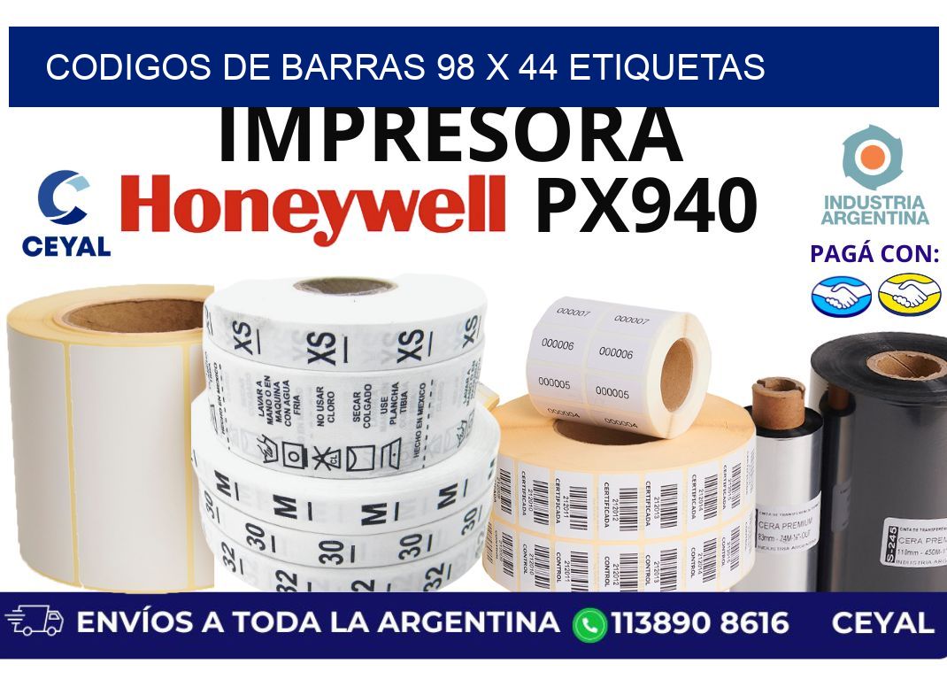 codigos de barras 98 x 44 etiquetas