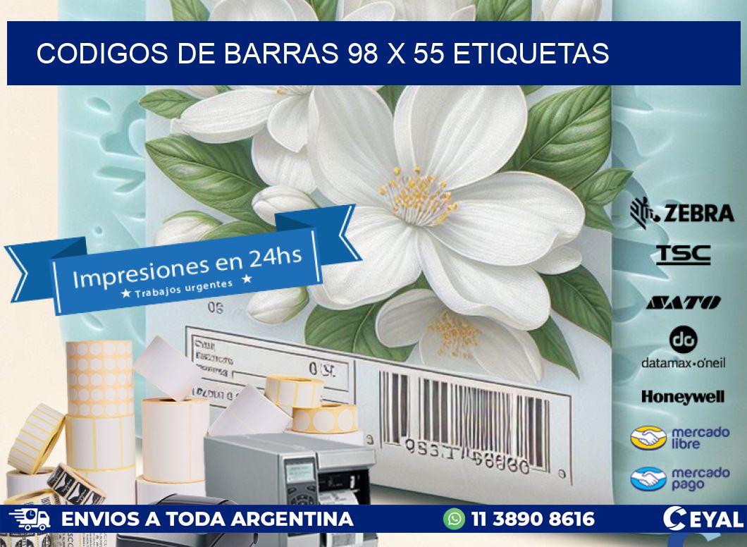 codigos de barras 98 x 55 etiquetas