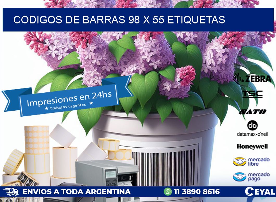 codigos de barras 98 x 55 etiquetas