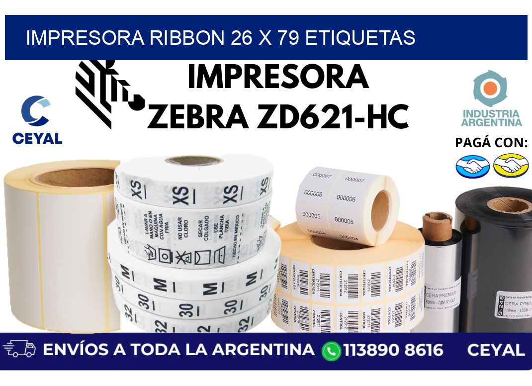 impresora ribbon 26 x 79 etiquetas