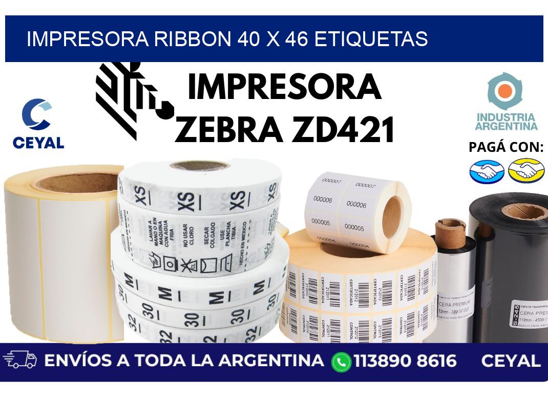 impresora ribbon 40 x 46 etiquetas