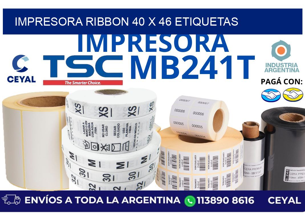 impresora ribbon 40 x 46 etiquetas