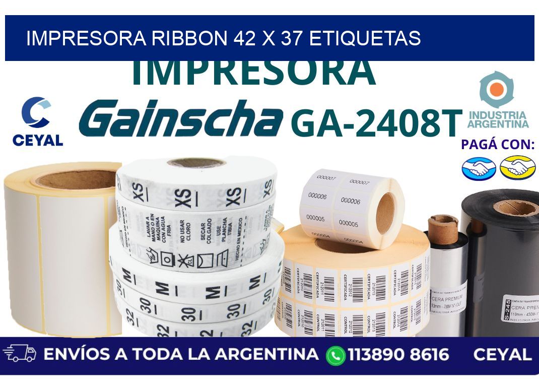 impresora ribbon 42 x 37 etiquetas