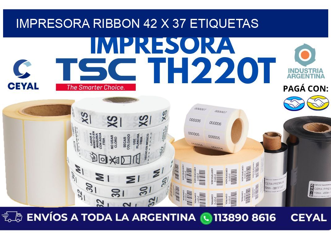 impresora ribbon 42 x 37 etiquetas