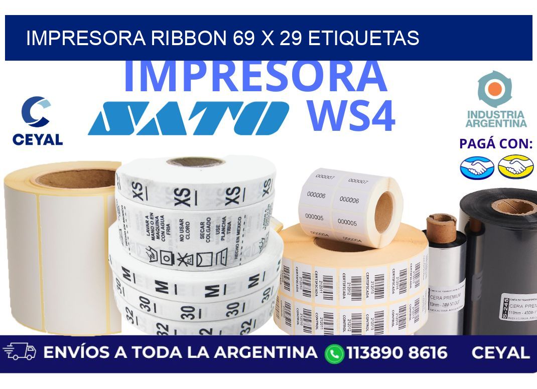 impresora ribbon 69 x 29 etiquetas