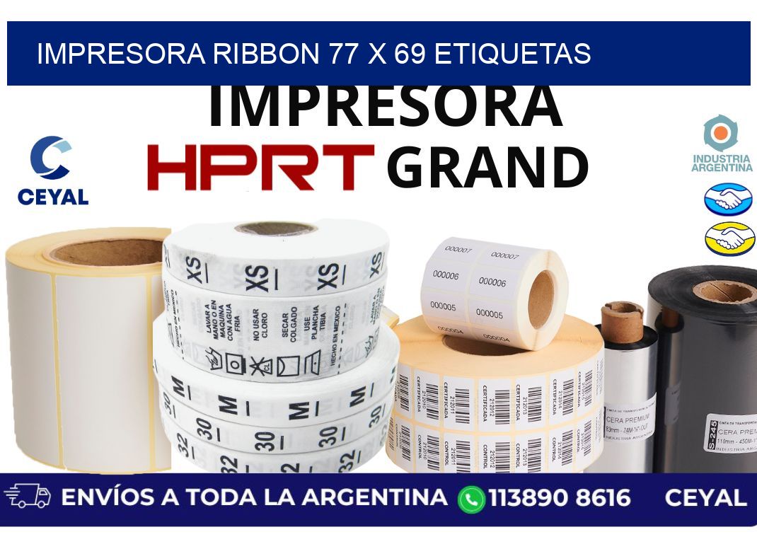 impresora ribbon 77 x 69 etiquetas