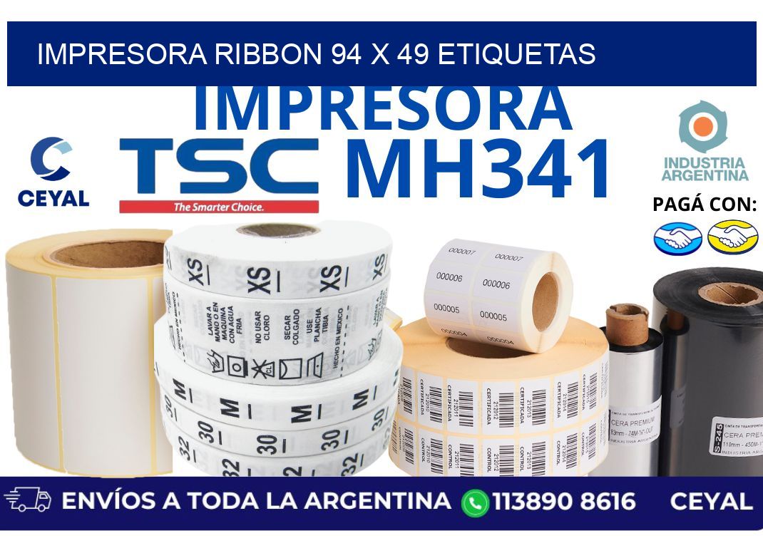 impresora ribbon 94 x 49 etiquetas