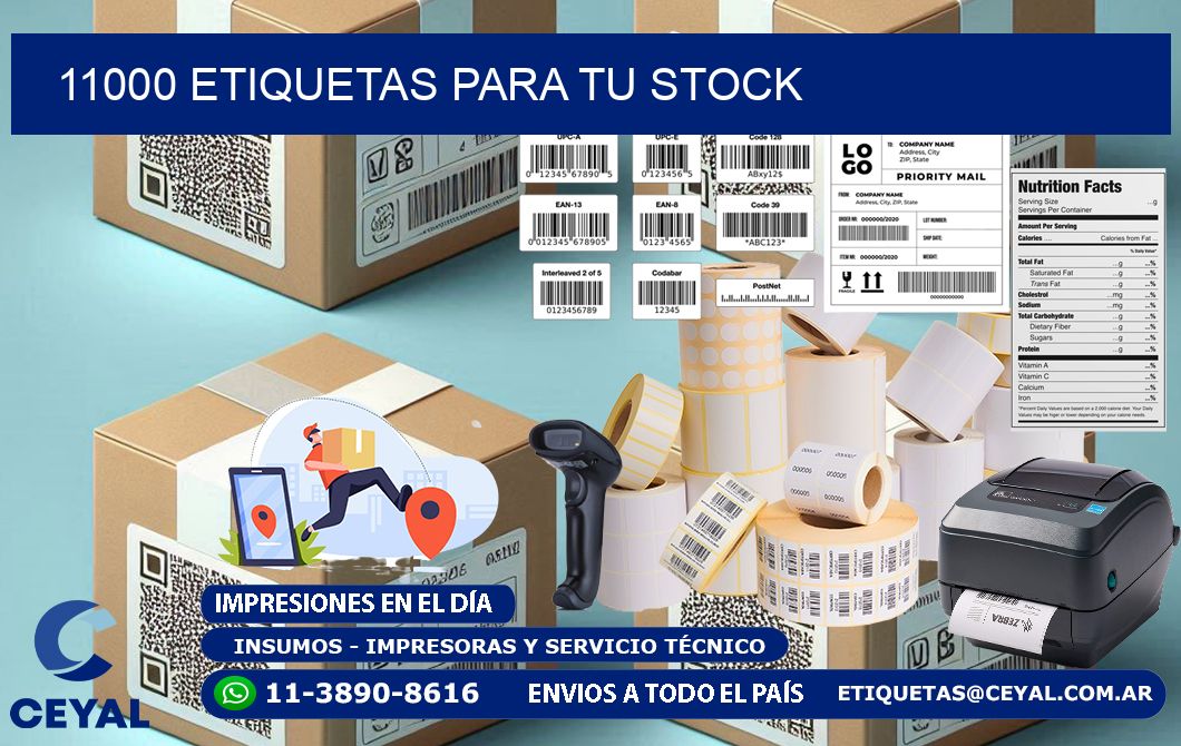 11000 etiquetas para tu stock