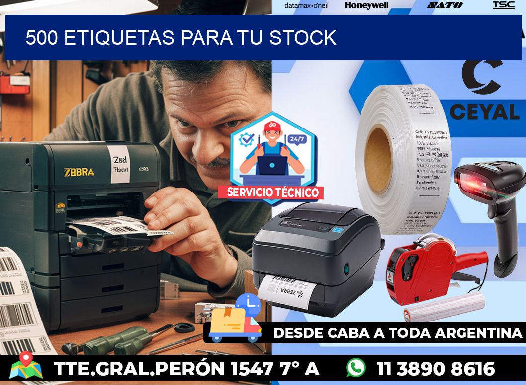 500 etiquetas para tu stock