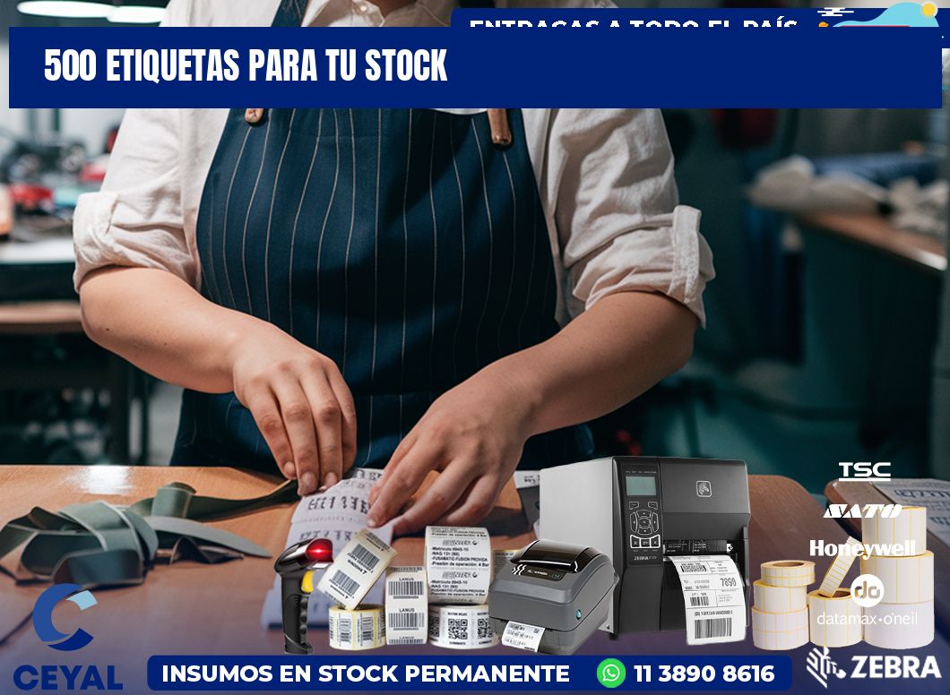 500 etiquetas para tu stock