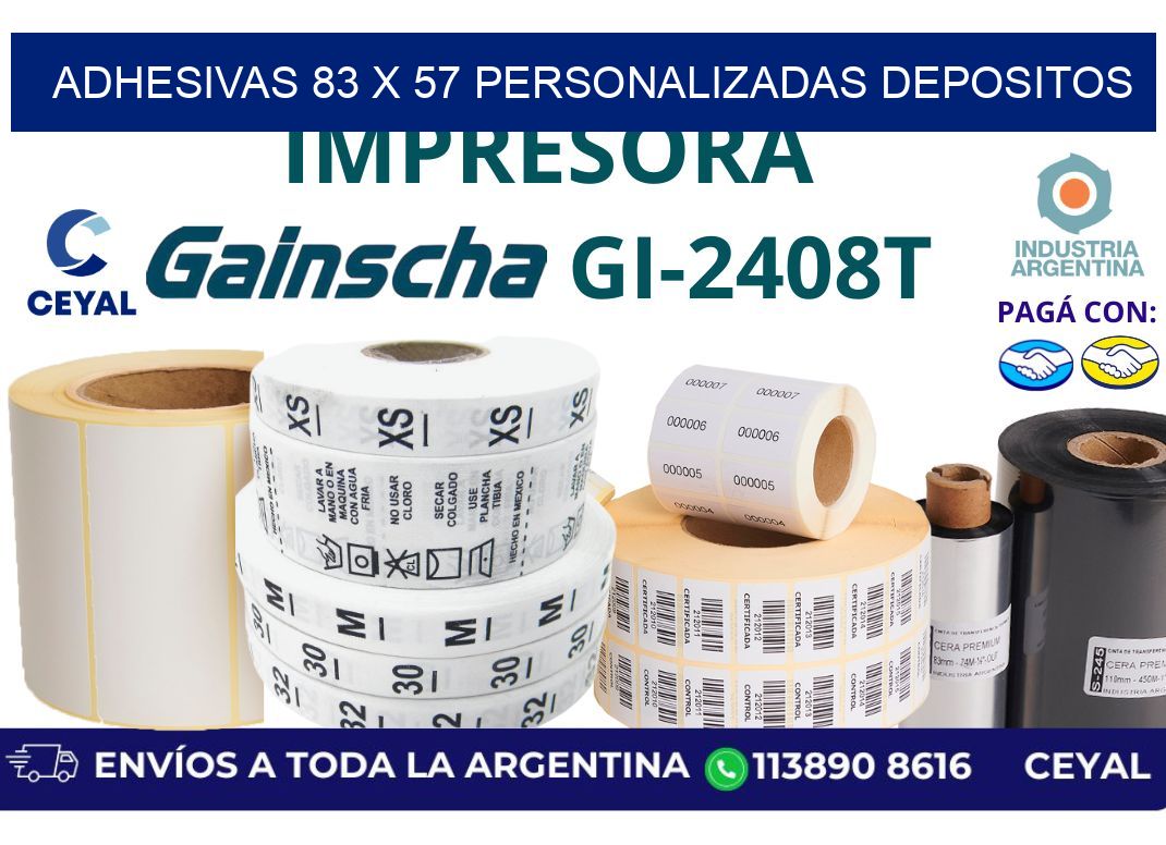 adhesivas 83 x 57 personalizadas depositos