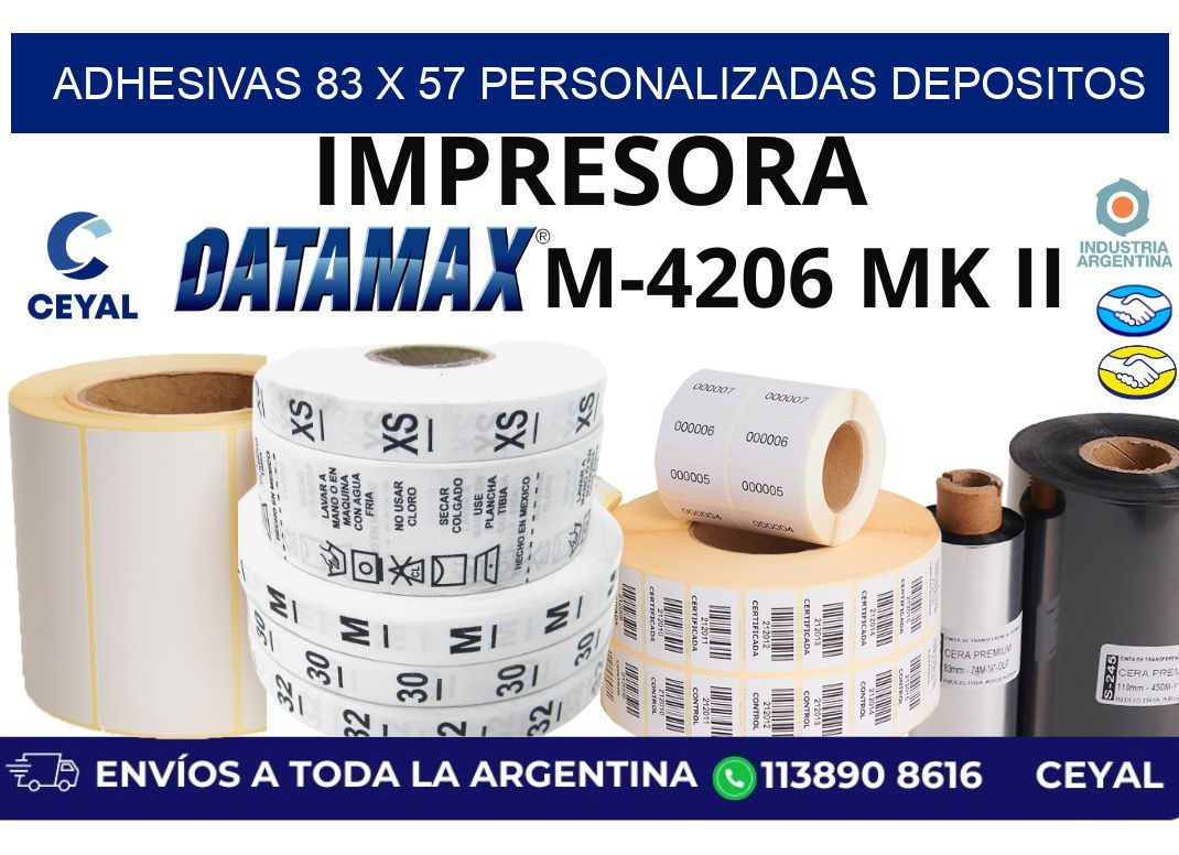 adhesivas 83 x 57 personalizadas depositos