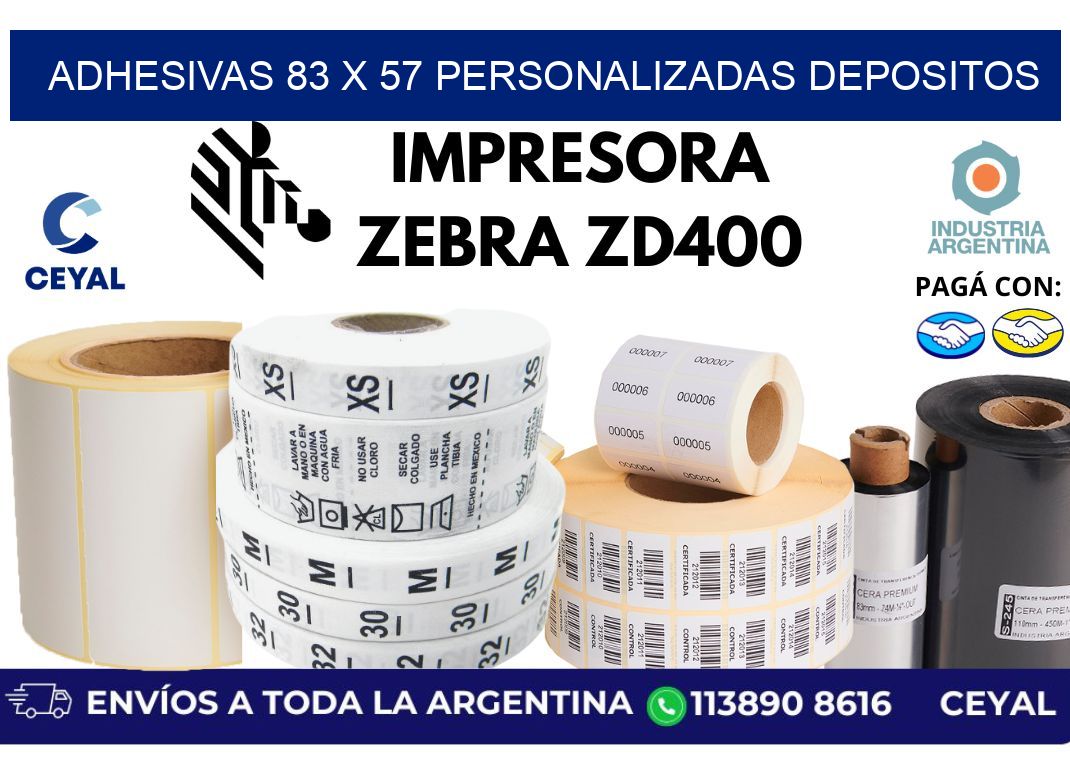 adhesivas 83 x 57 personalizadas depositos
