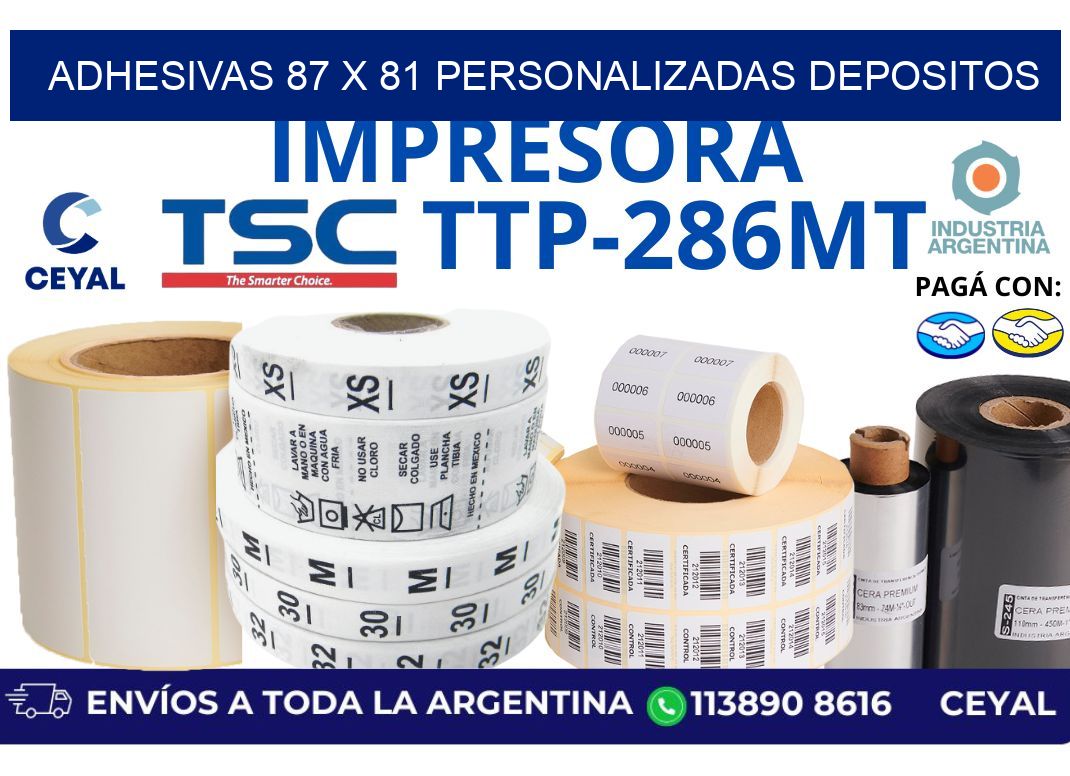 adhesivas 87 x 81 personalizadas depositos