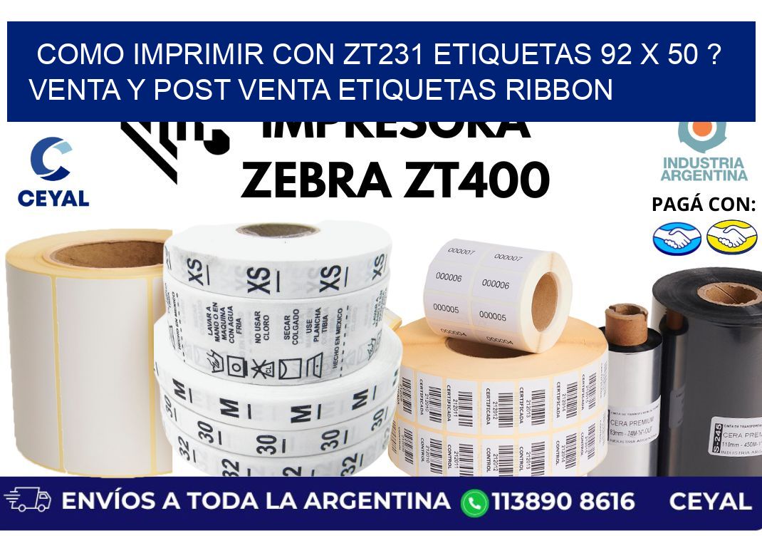 como imprimir con zt231 etiquetas 92 x 50 ? Venta y post venta etiquetas ribbon