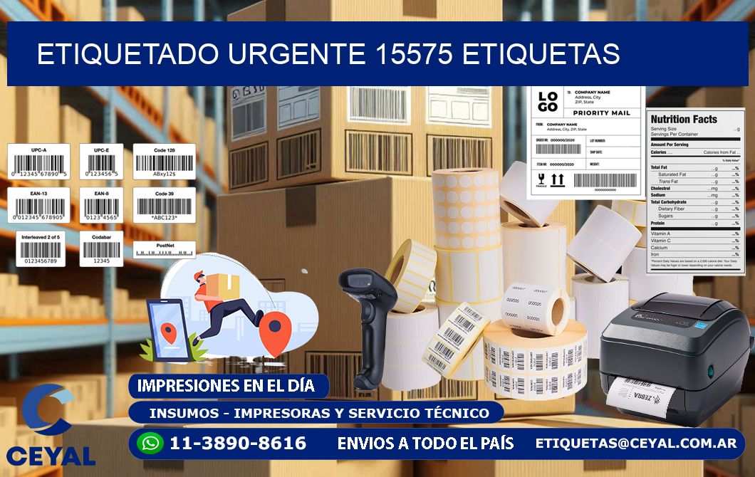 etiquetado urgente 15575 etiquetas