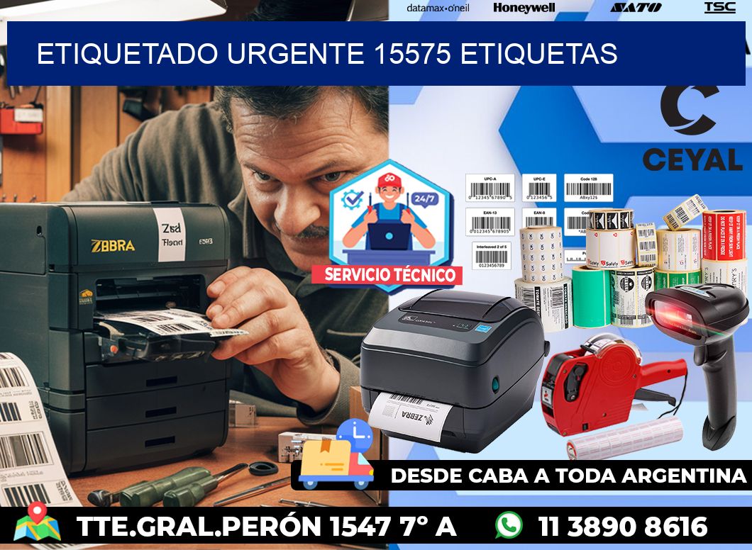 etiquetado urgente 15575 etiquetas