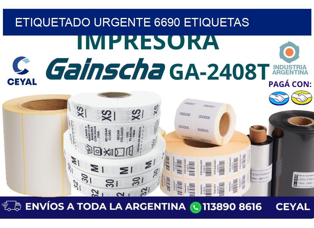 etiquetado urgente 6690 etiquetas