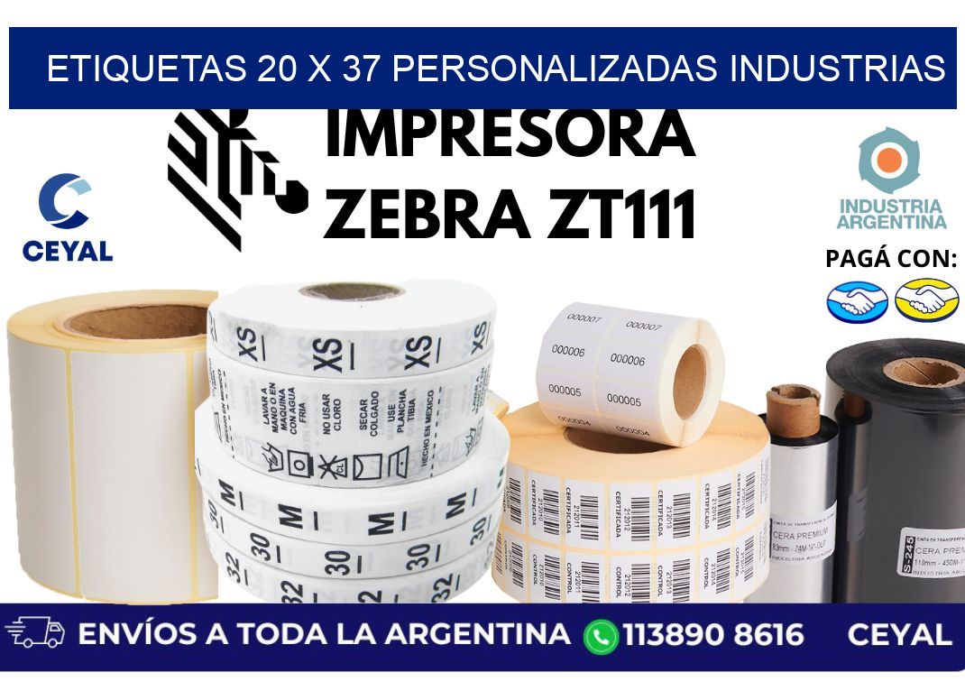 etiquetas 20 x 37 personalizadas industrias