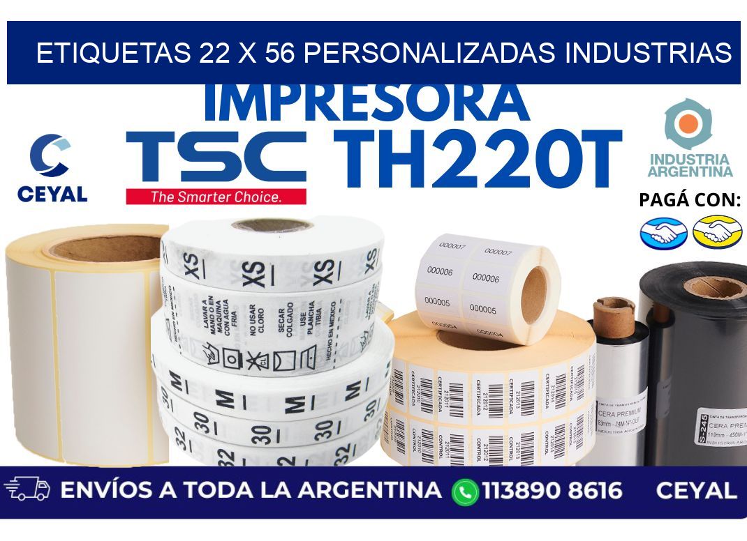 etiquetas 22 x 56 personalizadas industrias