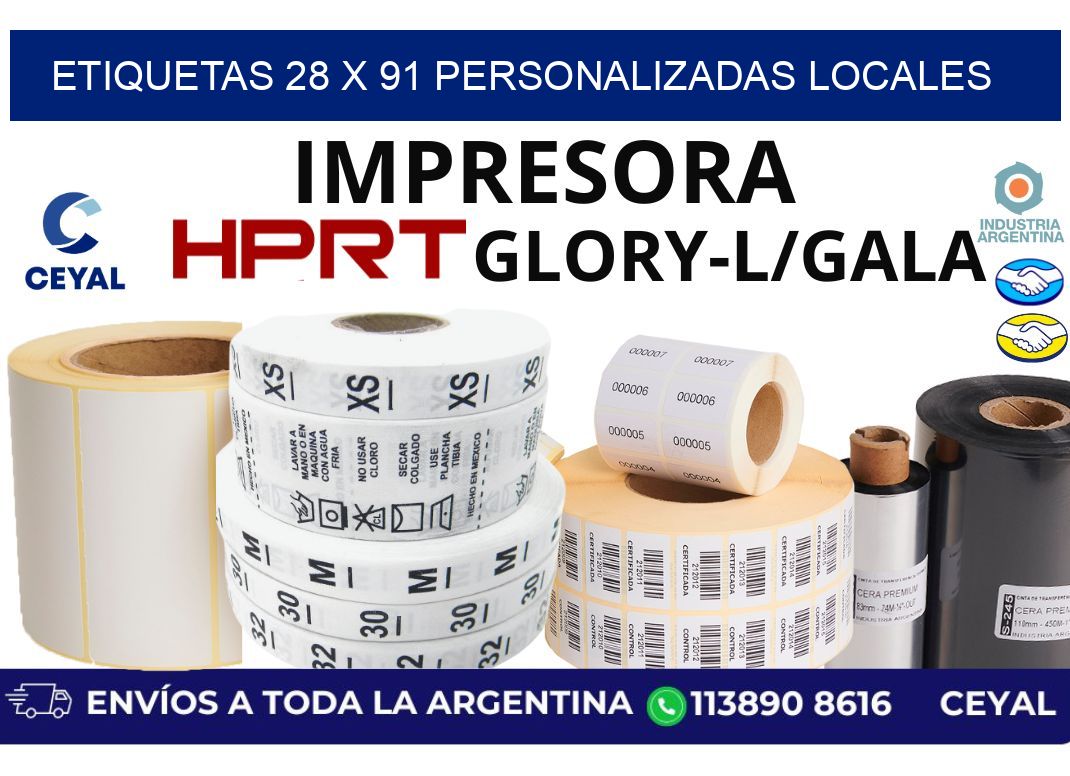 etiquetas 28 x 91 personalizadas locales