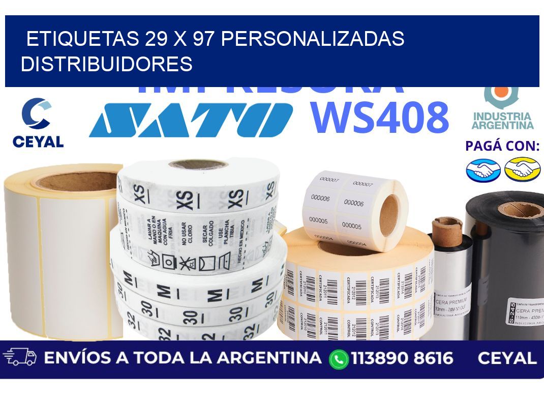 etiquetas 29 x 97 personalizadas distribuidores