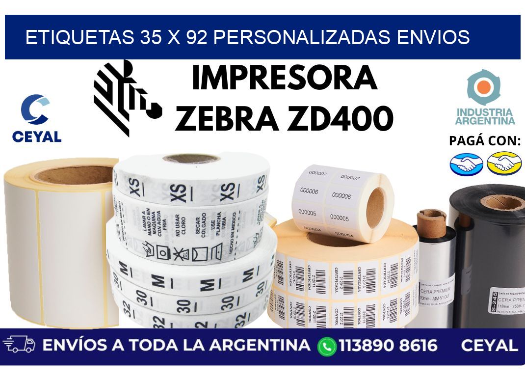 etiquetas 35 x 92 personalizadas envios