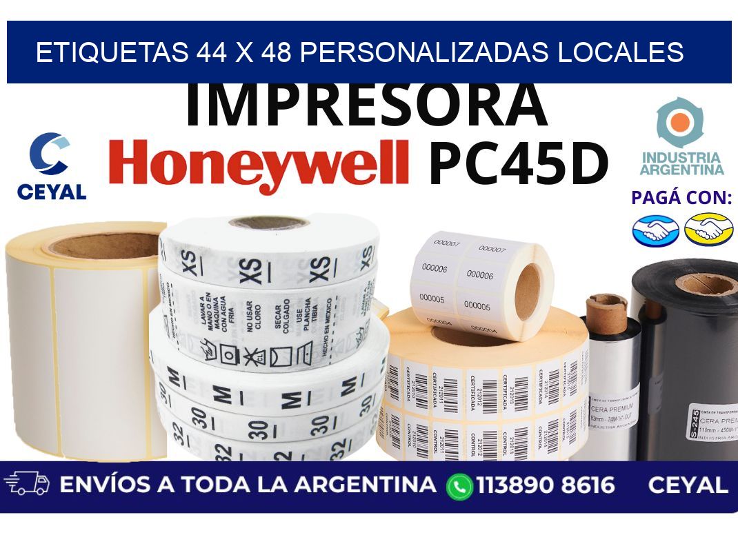 etiquetas 44 x 48 personalizadas locales