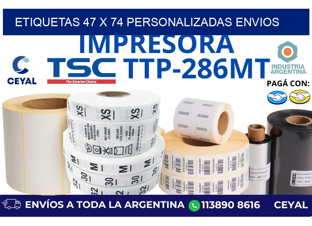 etiquetas 47 x 74 personalizadas envios