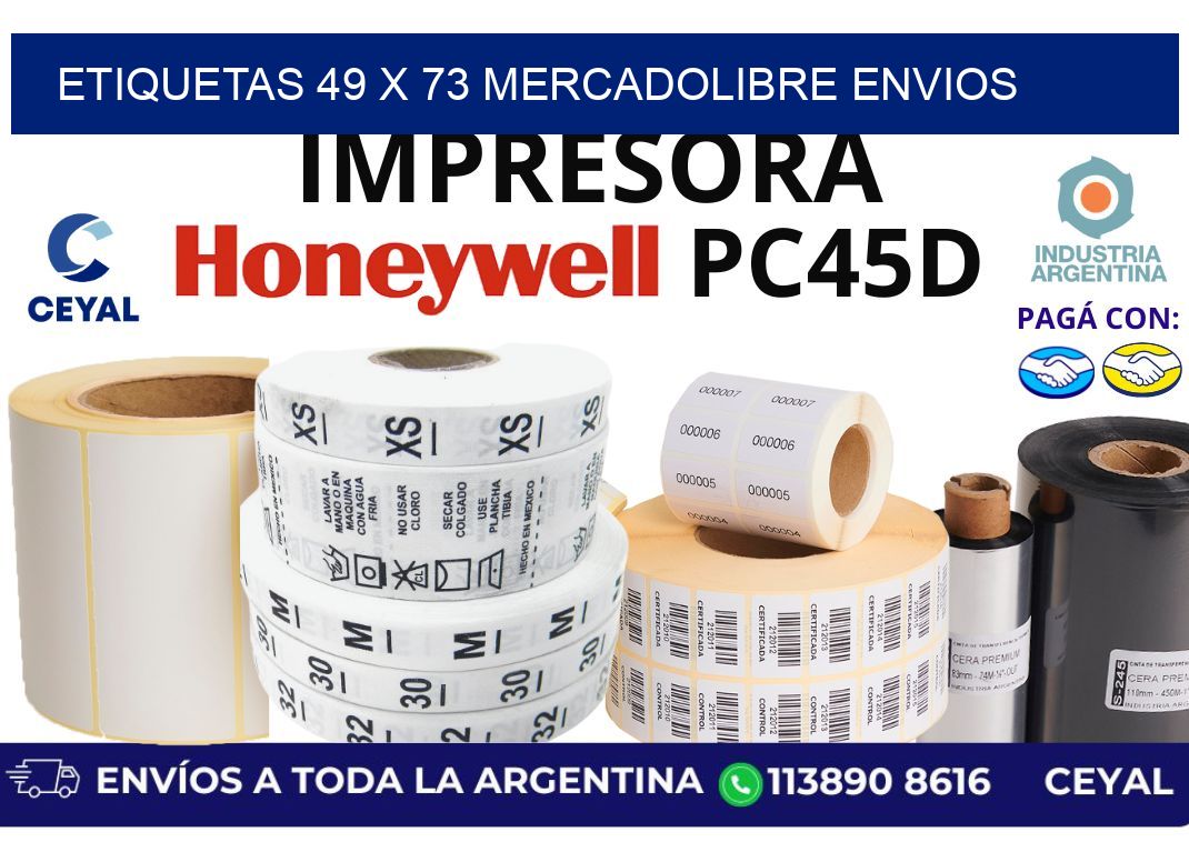etiquetas 49 x 73 mercadolibre envios