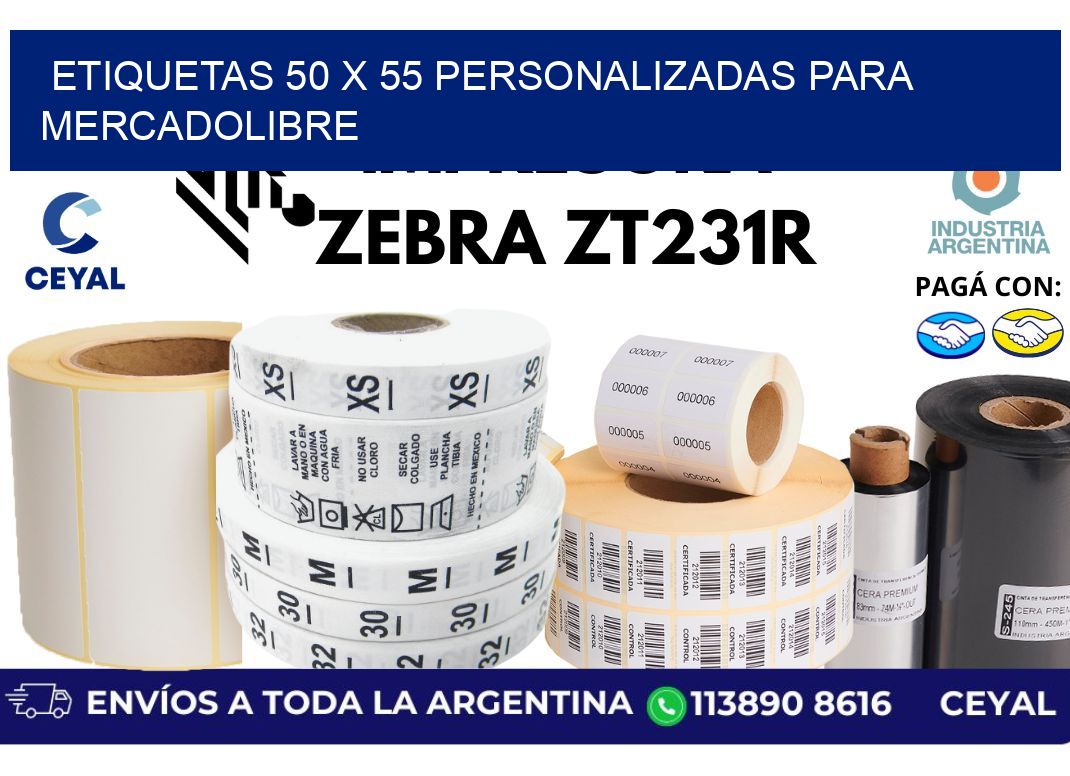 etiquetas 50 x 55 personalizadas para mercadolibre