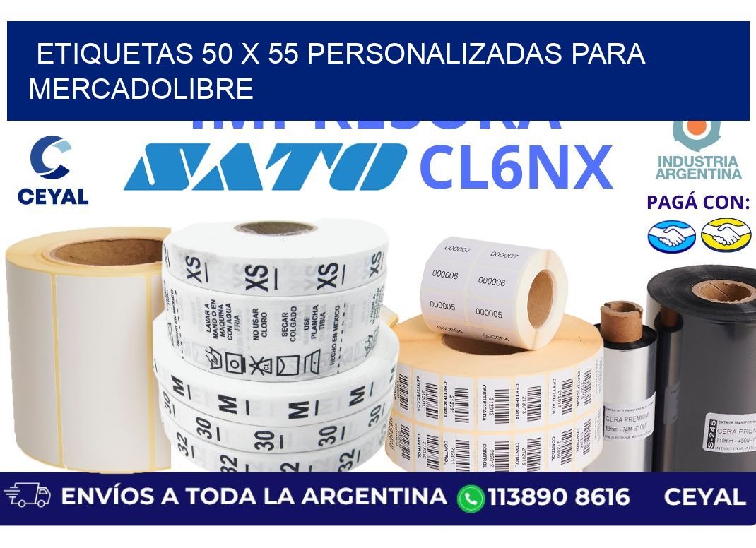 etiquetas 50 x 55 personalizadas para mercadolibre