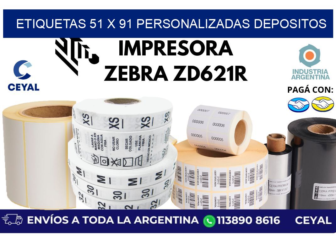 etiquetas 51 x 91 personalizadas depositos