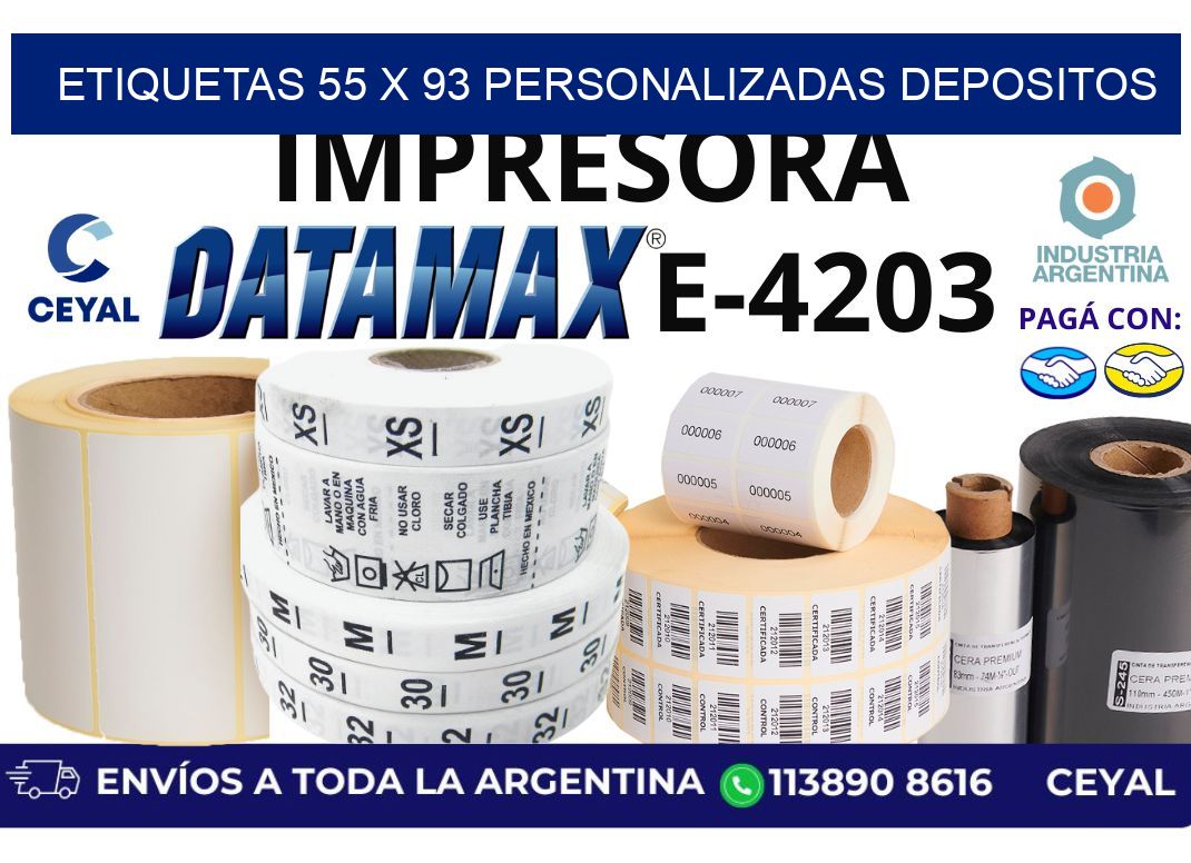 etiquetas 55 x 93 personalizadas depositos