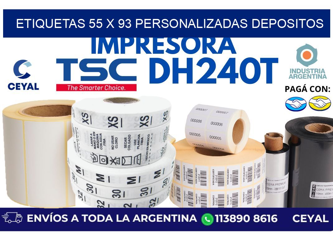 etiquetas 55 x 93 personalizadas depositos