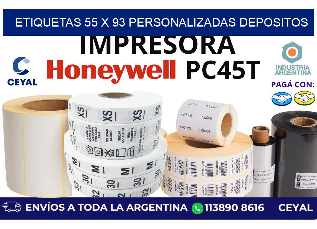 etiquetas 55 x 93 personalizadas depositos