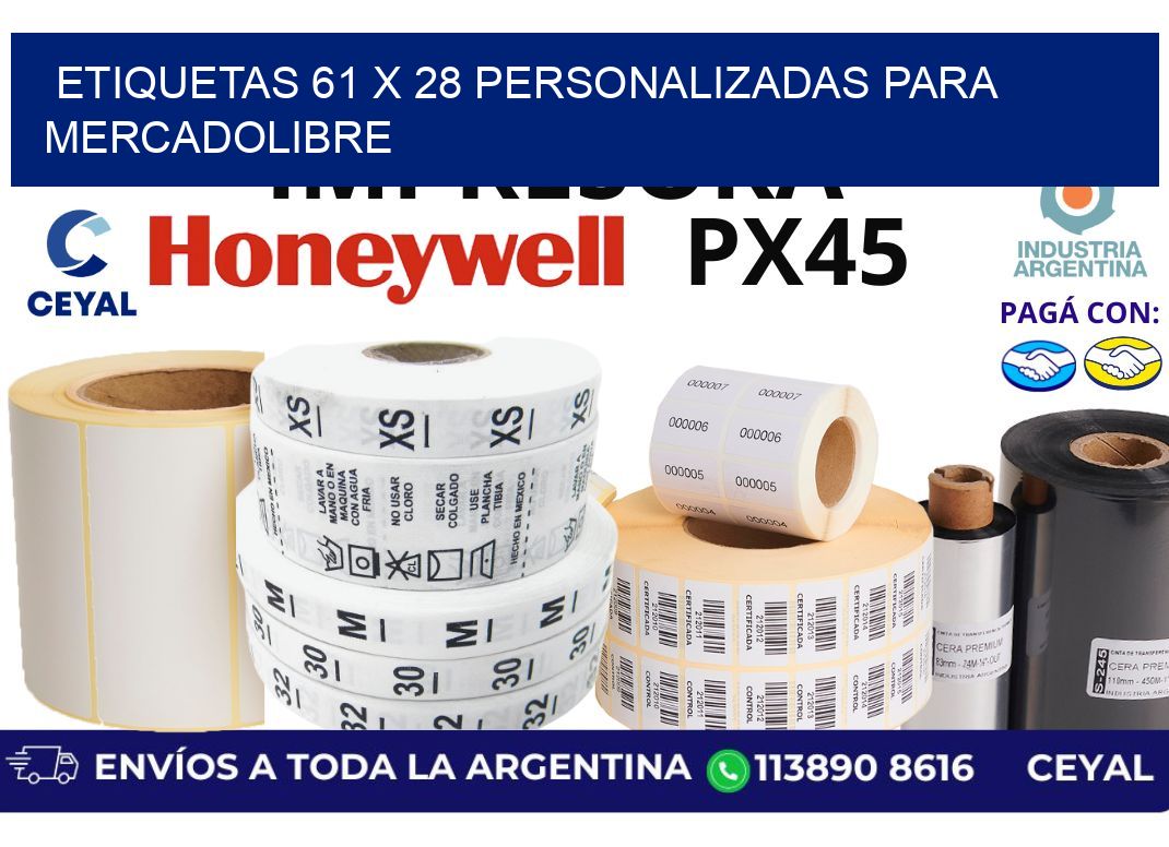 etiquetas 61 x 28 personalizadas para mercadolibre